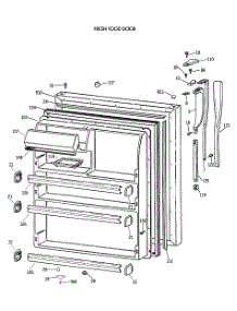 02 - Fresh Food Door parts for Ge Refrigerator CTH21GATFRAD from AppliancePartsPros.com