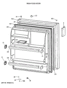 02 - Fresh Food Door parts for Ge Refrigerator CTX18LATERWH from AppliancePartsPros.com