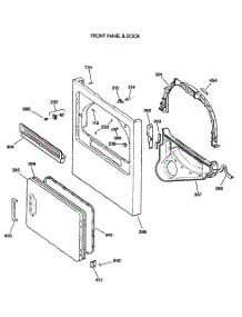 02 - Front Panel & Door parts for Ge Dryer NJLR473ET0AB from AppliancePartsPros.com