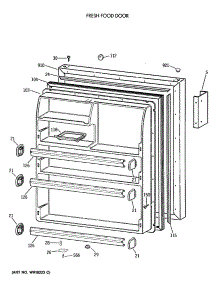 02 - Fresh Food Door parts for Ge Refrigerator CTX21LATNRWH from AppliancePartsPros.com