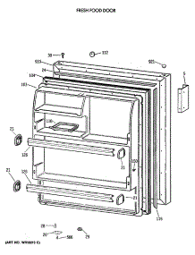02 - Fresh Food Door parts for Ge Refrigerator CTX21LAXBRWH from AppliancePartsPros.com