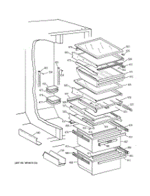 05 - Fresh Food Shelves parts for Ge Refrigerator CSK27PFZAAA from AppliancePartsPros.com