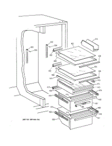 05 - Fresh Food Shelves parts for Ge Refrigerator CSK27DHZAAA from AppliancePartsPros.com
