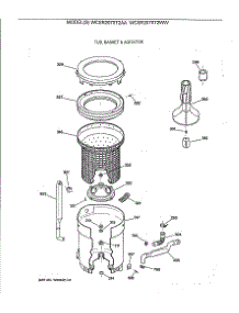 03 - Tub, Basket & Agitator parts for Ge Washer WCSR2070T2WW from AppliancePartsPros.com