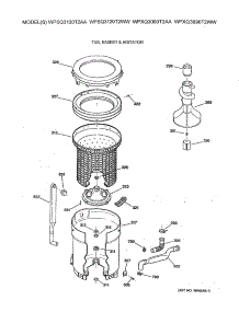 03 - Tub, Basket & Agitator parts for Ge Washer WPSQ3120T2AA from AppliancePartsPros.com