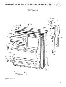 02 - Fresh Food Door parts for Ge Refrigerator CTX18GAXGRAA from AppliancePartsPros.com