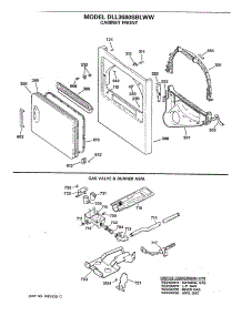 03 - Cabinet Front parts for Ge Dryer DLL3680SBLWW from AppliancePartsPros.com