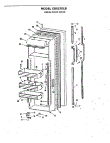02 - Fresh Food Door parts for Ge Refrigerator CSX27DLB from AppliancePartsPros.com