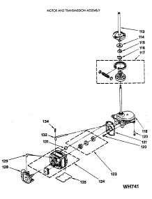07 - Motor And Transmission Assembly parts for Ge Washer Dryer Combo WSM2480SCZAA from AppliancePartsPros.com