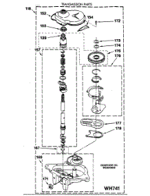 10 - Transmission Parts parts for Ge Washer Dryer Combo WSM2480SCZWW from AppliancePartsPros.com