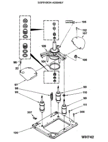 08 - Suspension Assembly parts for Ge Washer Dryer Combo WSM2480SDZAA from AppliancePartsPros.com