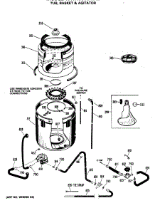 02 - Tub, Basket & Agitator parts for Ge Washer WWA8608MXL from AppliancePartsPros.com