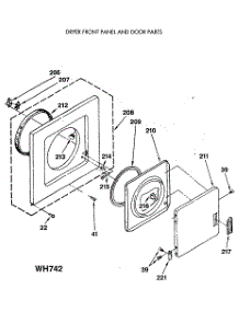 02 - Dryer Front Panel And Door Parts parts for Ge Washer Dryer Combo WSM2420SEZAA from AppliancePartsPros.com