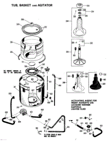03 - Tub, Basket And Agitator parts for Ge Washer WLW5700BAL from AppliancePartsPros.com