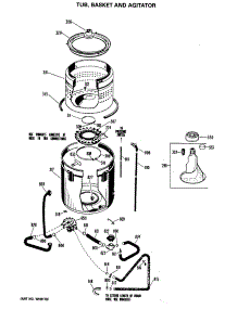 02 - Tub, Basket And Agitator parts for Ge Washer WLW3600BBL from AppliancePartsPros.com