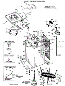 03 - Cabinet And Suspension Asm. parts for Ge Washer WLW3750BBL from AppliancePartsPros.com