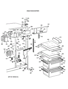 03 - Fresh Food Section parts for Ge Refrigerator CSK24GRTCAD from AppliancePartsPros.com