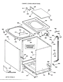 02 - Cabinet, Cover & Front Panel parts for Ge Washer VVXR1040T2AB from AppliancePartsPros.com