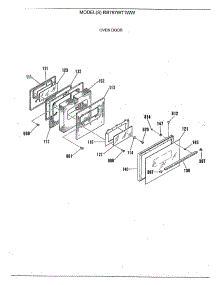 03 - Oven Door parts for Ge Range RB757WT1WW from AppliancePartsPros.com