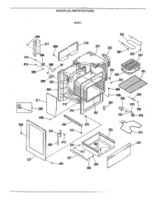 05 - Body parts for Ge Range RB757WT1WW from AppliancePartsPros.com