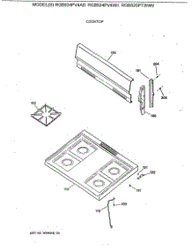 02 - Cooktop parts for Ge Range RGB524PV4AD from AppliancePartsPros.com