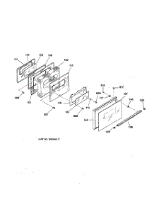 05 - Oven Door parts for Ge Range RB757WT3WW from AppliancePartsPros.com