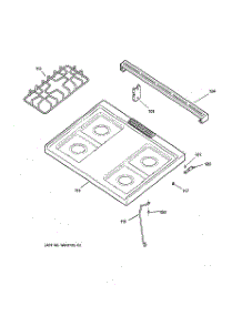 02 - Cooktop parts for Ge Range RGB501PPW1WH from AppliancePartsPros.com