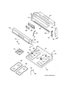 02 - Control Panel & Cooktop parts for Ge Range RGB750SEY1WW from AppliancePartsPros.com