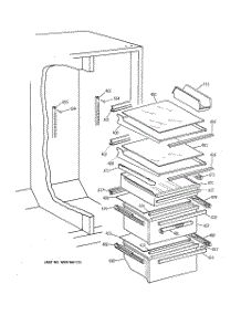 05 - Fresh Food Shelves parts for Ge Refrigerator MSG27DHXDWW from AppliancePartsPros.com