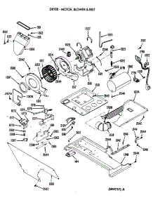 03 - Dryer - Motor, Blower & Belt parts for Ge Washer Dryer Combo WSM2700RDW from AppliancePartsPros.com