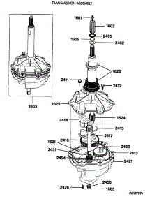 06 - Transmission Assembly parts for Ge Washer Dryer Combo WSM2700RDW from AppliancePartsPros.com