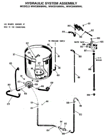 03 - Hydraulic System Assembly parts for Ge Washer WWC8000MAL from AppliancePartsPros.com