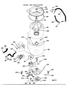 05 - Washer-Tubs, Hoses & Motor parts for Ge Washer Dryer Combo WSM2780RBW from AppliancePartsPros.com
