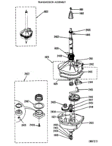 06 - Transmission Assembly parts for Ge Washer Dryer Combo WSM2700RCW from AppliancePartsPros.com