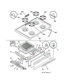 02 - Cooktop & Drawer parts for Ge Range RGB506PY2AD from AppliancePartsPros.com