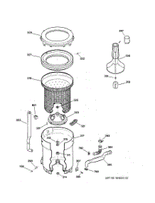 03 - Tub, Basket & Agitator parts for Ge Washer VBSR1070TAWW from AppliancePartsPros.com