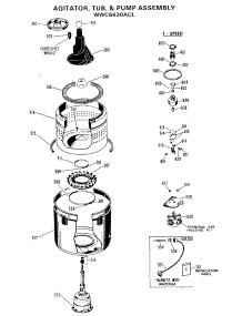 04 - Agitator, Tub, & Pump Assembly parts for Ge Washer WWC6630ACL from AppliancePartsPros.com