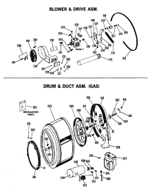 03 - Blower & Drive Asm. parts for Ge Dryer DLL2880ABC from AppliancePartsPros.com