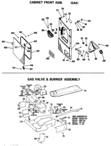 03 - Cabinet Front Asm. (Gas) parts for Ge Dryer DLL7596ABL from AppliancePartsPros.com