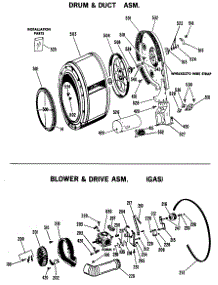 04 - Drum & Duct Asm. parts for Ge Dryer DLL7596ABL from AppliancePartsPros.com