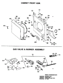 02 - Cabinet Front Asm. parts for Ge Dryer DLL2880BAC from AppliancePartsPros.com