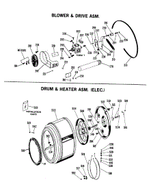 03 - Blower & Drive Asm. parts for Ge Dryer DLB2880BAC from AppliancePartsPros.com
