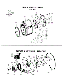 03 - Drum & Heater Assembly (Electric) parts for Ge Dryer DLB2650BAL from AppliancePartsPros.com