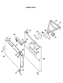 04 - Cabinet Front parts for Ge Dryer DLB1250BAL from AppliancePartsPros.com