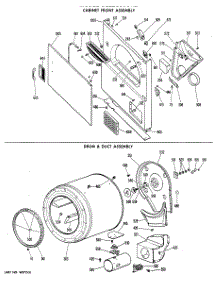 03 - Cabinet Front Assembly parts for Ge Dryer DLL2880DAL from AppliancePartsPros.com