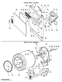 03 - Cabinet Front Assembly parts for Ge Dryer DLB2880DBL from AppliancePartsPros.com
