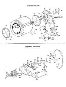 03 - Drum & Duct Assm. parts for Ge Dryer DLL1550BCL from AppliancePartsPros.com