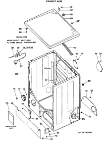 02 - Cabinet Asm parts for Ge Dryer DLL2880DCL from AppliancePartsPros.com