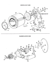 03 - Drum & Duct Asm. parts for Ge Dryer DLL6850BDL from AppliancePartsPros.com
