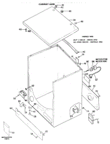 02 - Cabinet Asm. parts for Ge Dryer DLL1550BEL from AppliancePartsPros.com